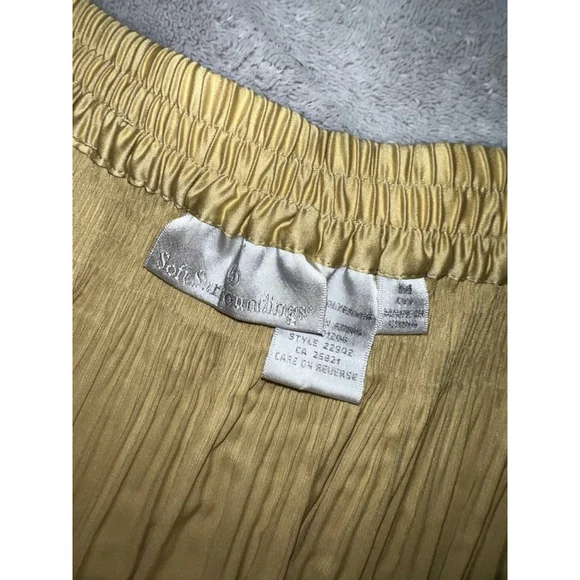 Women's Soft Surroundings Gold Tiered Button-Front Maxi Skirt M - Picture 6 of 8